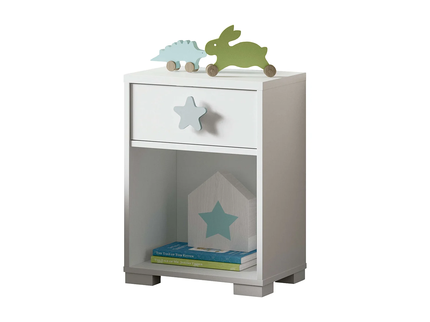 Table de chevet pour enfant White Star 56x40x33 cm