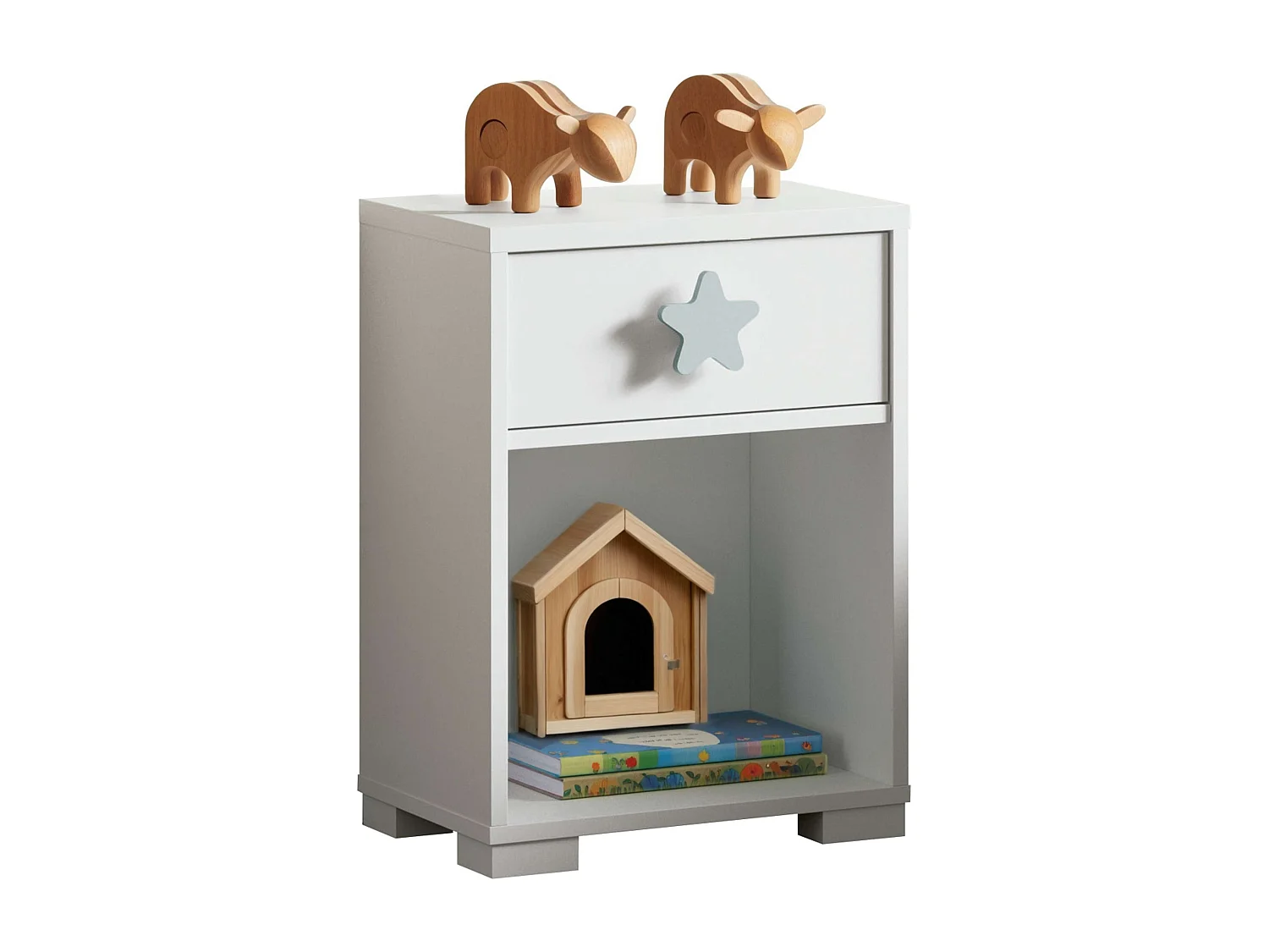 Table de chevet pour enfant White Star 56x40x33 cm