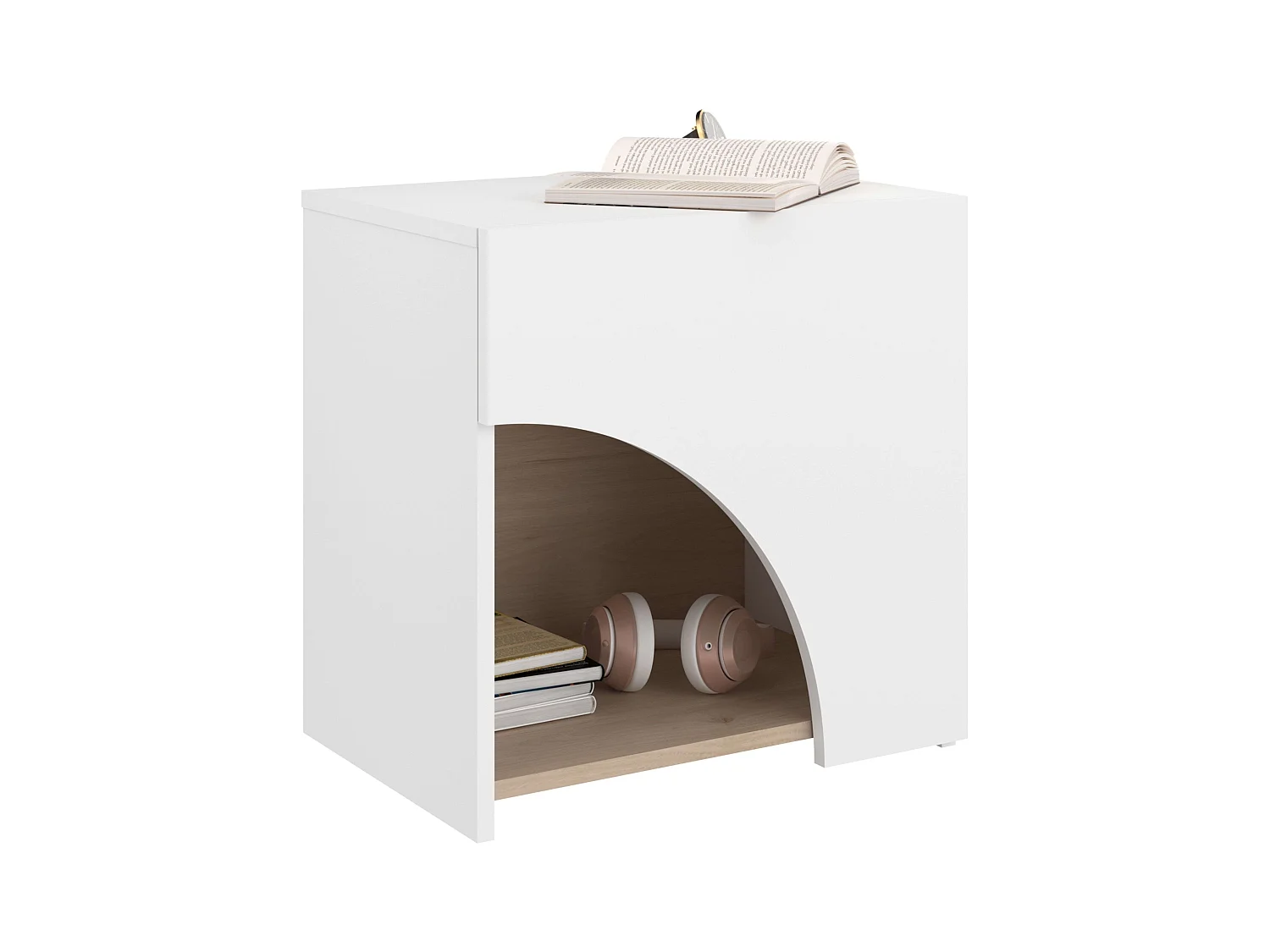 Mesa de cabeceira Arabia Branco fosco 48x47x34 cm