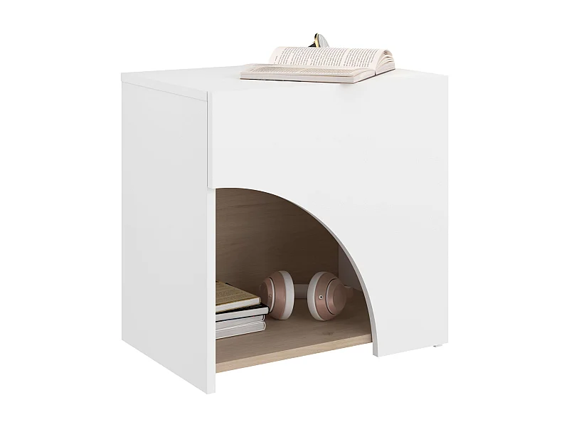 Mesita Noche Dormitorio Arabia Blanco Mate 48x47x34 cm