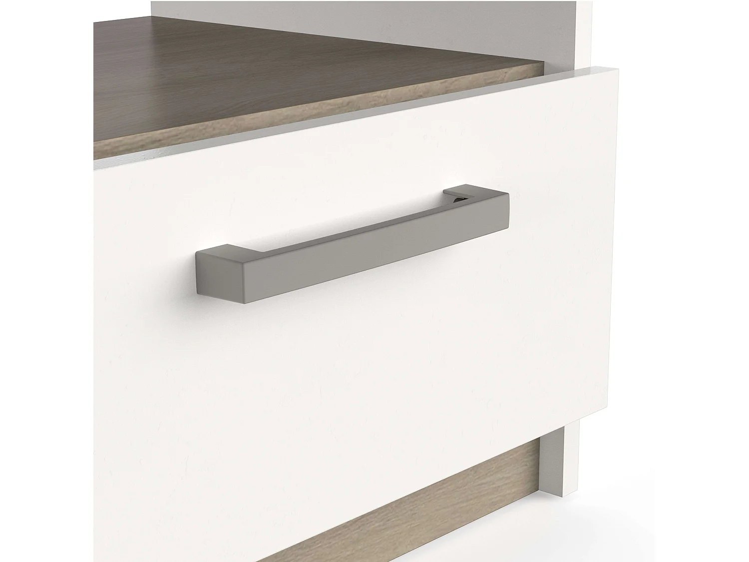 Mesita Noche Watson Estilo Nórdico Blanco Mate Roble Kronberg 41x35 cm