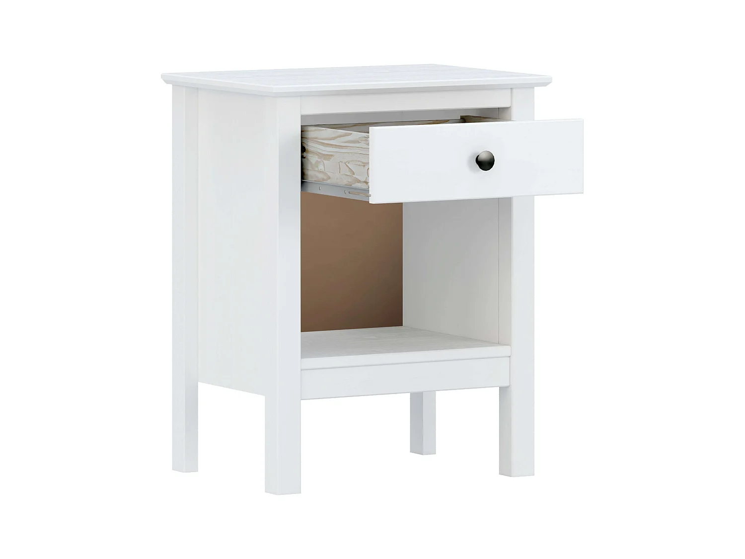 Mesita de Noche Samy 1 Cajón Blanco 48x60 cm