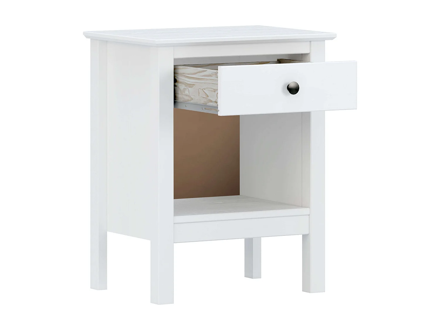 Table de chevet Samy 1 tiroir Blanc 48x60 cm