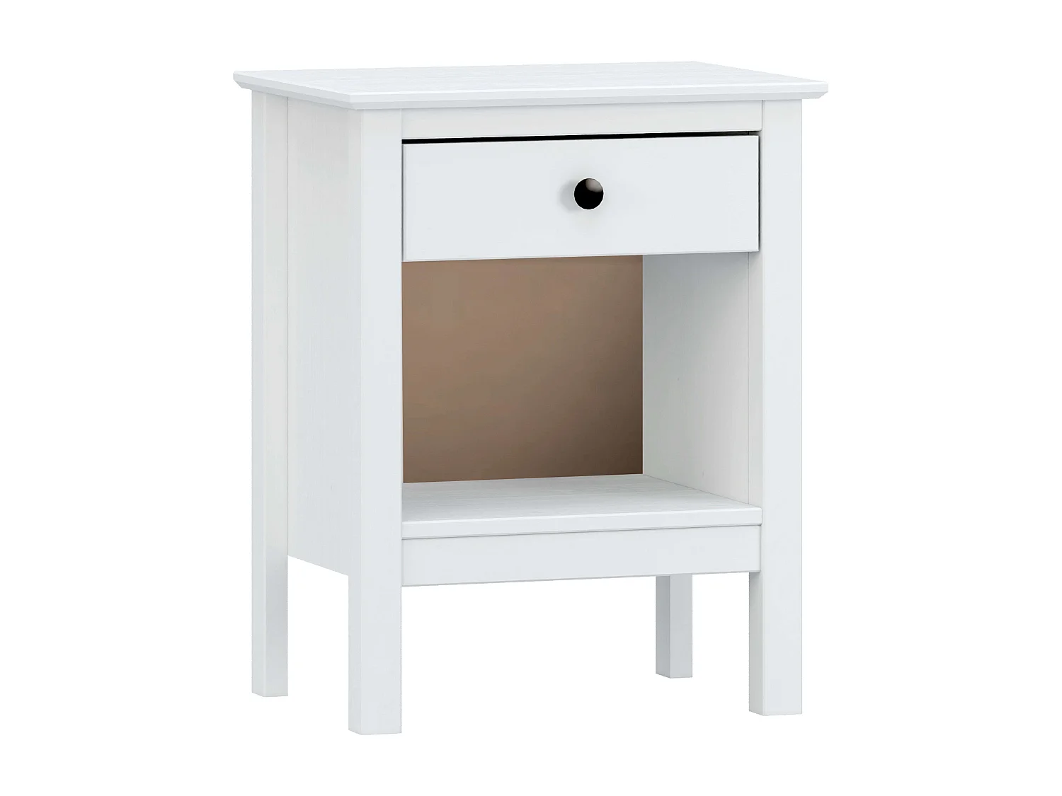 Table de chevet Samy 1 tiroir Blanc 48x60 cm