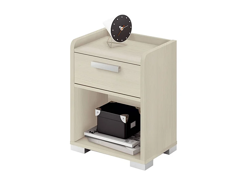 Table de chevet pour jeunes en pin maca 54x41x31 cm