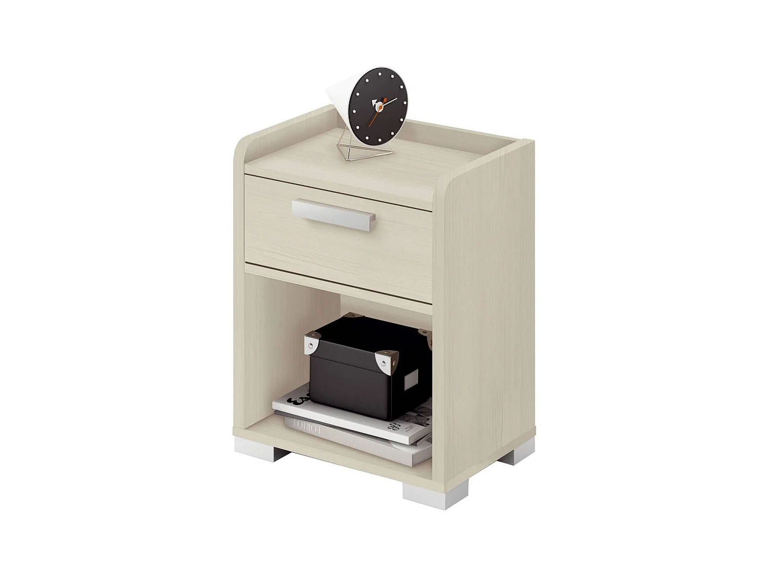 Table de chevet pour jeunes en pin maca 54x41x31 cm