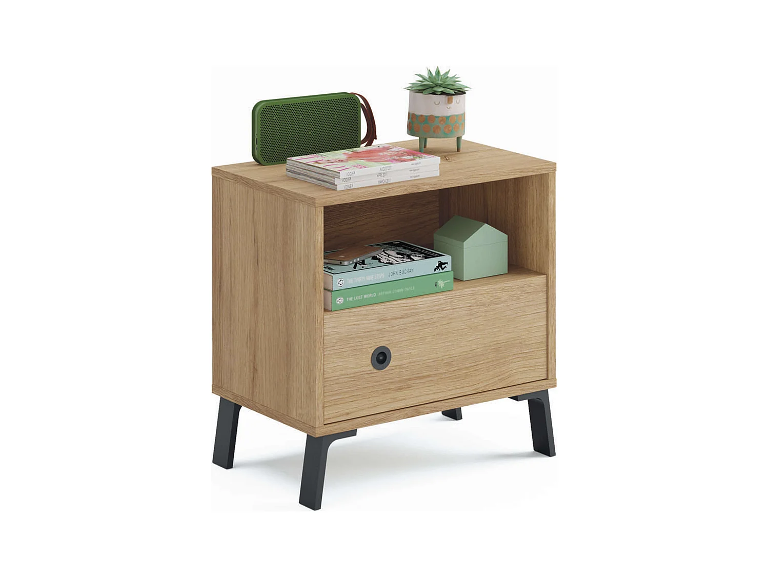 Mesa de cabeceira Clim Ind. Gold Oak 50x35 cm Quarto