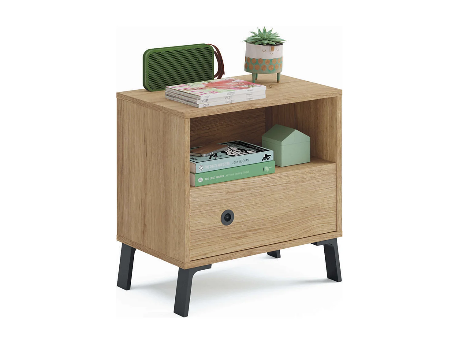 Mesita Noche Clim Ind. Roble Gold 50x35 cm Dormitorio