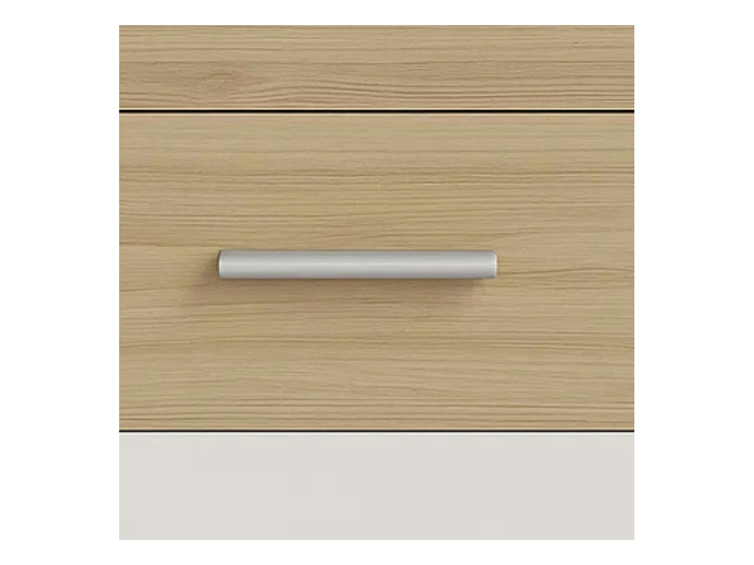 Table de chevet Sara Nordic en chêne Sonoma et cachemire, 3 tiroirs, 50 x 60 x 35 cm