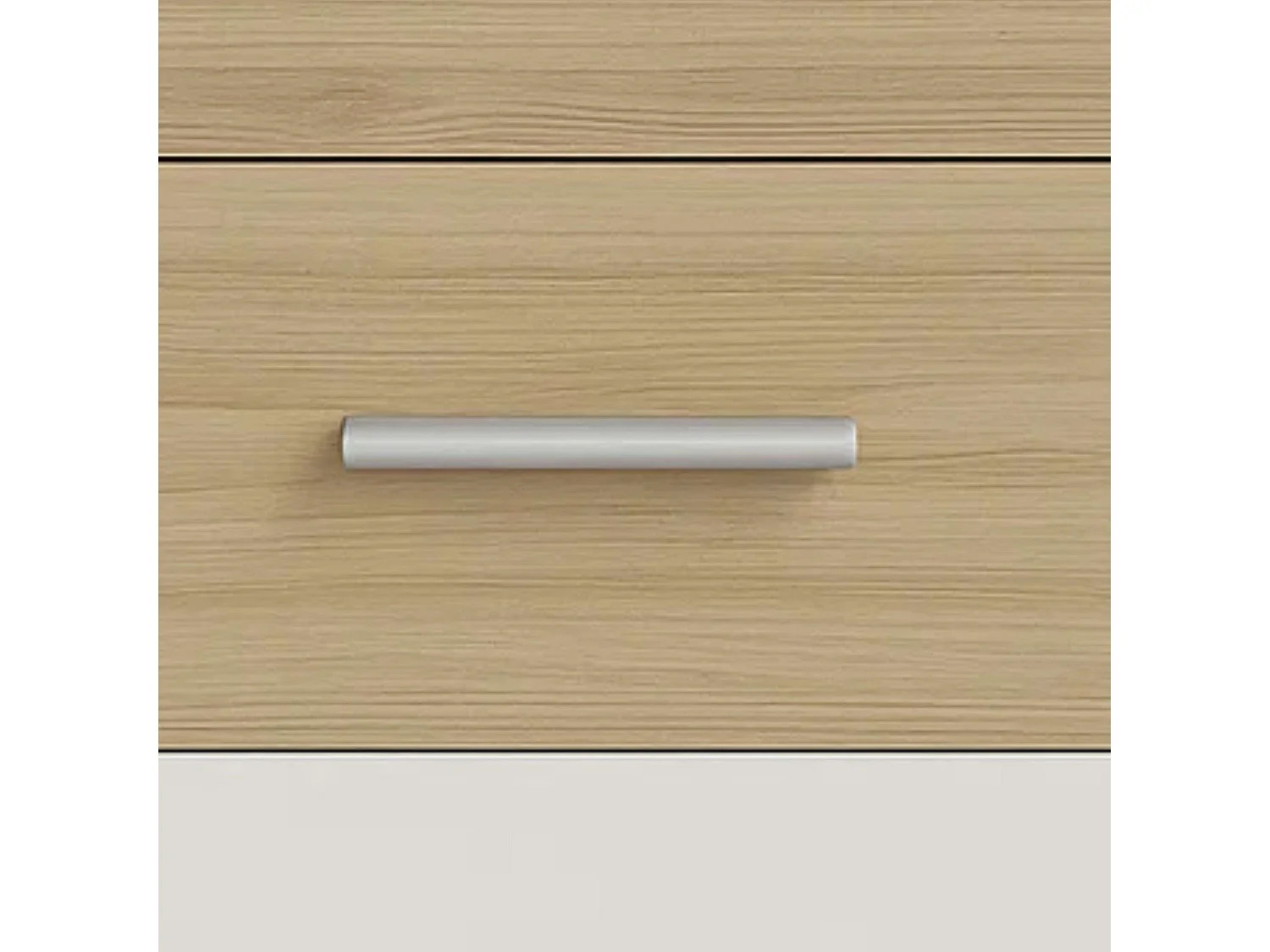 Table de chevet Sara Nordic en chêne Sonoma et cachemire, 3 tiroirs, 50 x 60 x 35 cm