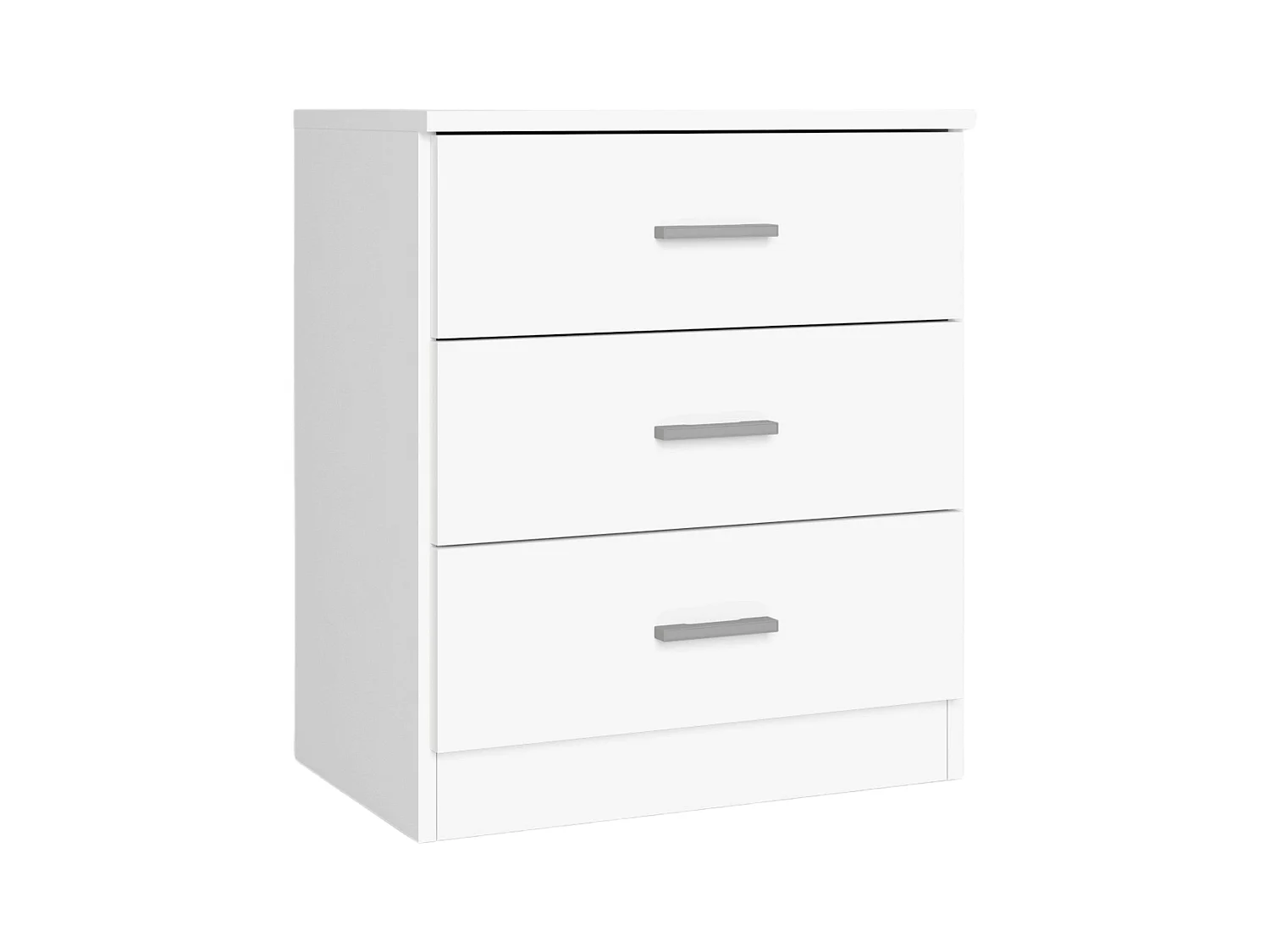 Table de chevet pour couple, blanc mat, 3C, 50 x 58 x 33 cm