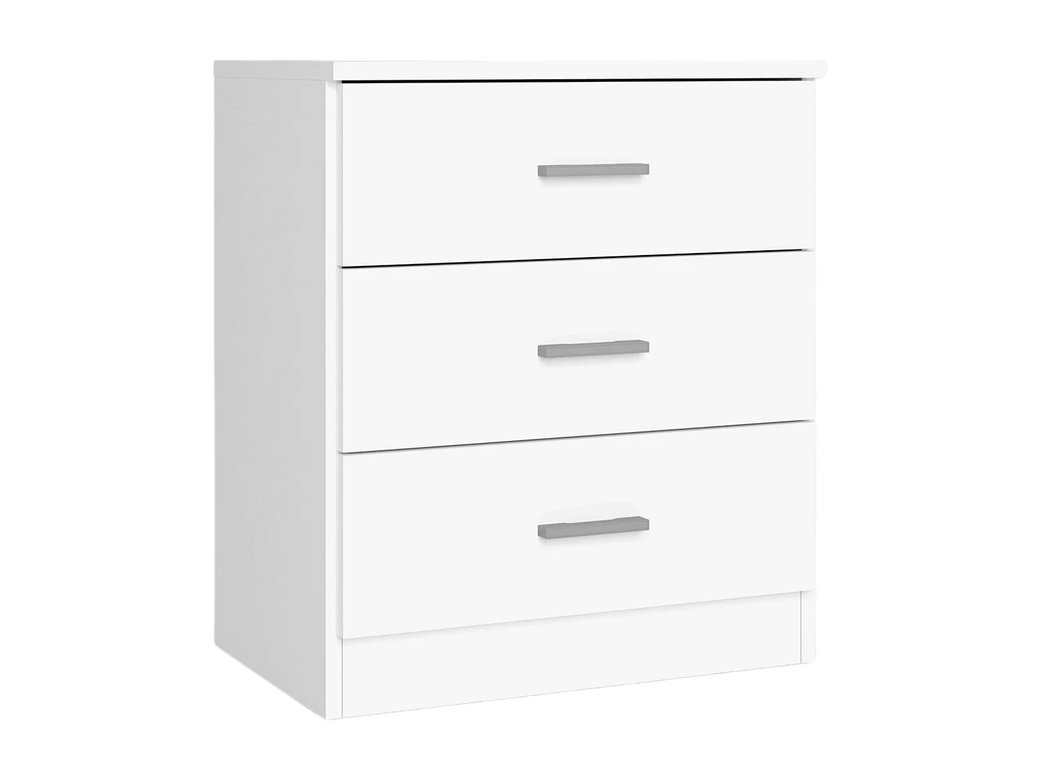 Table de chevet pour couple, blanc mat, 3C, 50 x 58 x 33 cm