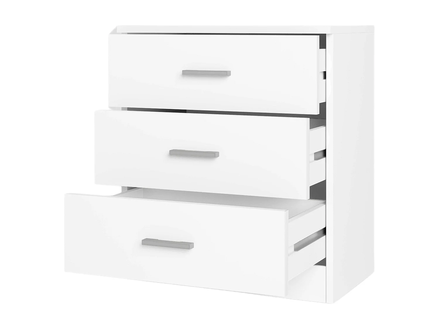 Table de chevet pour couple, blanc mat, 3C, 50 x 58 x 33 cm