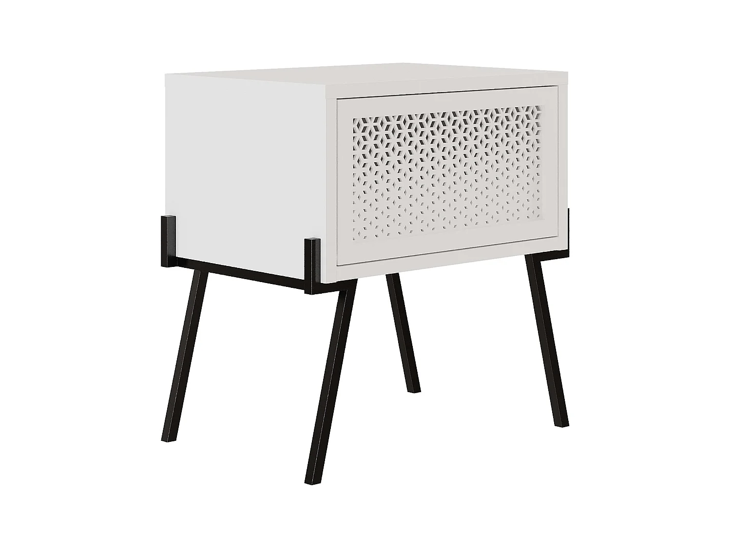Mesa de cabeceira Misty White 48x51x34cm Quarto