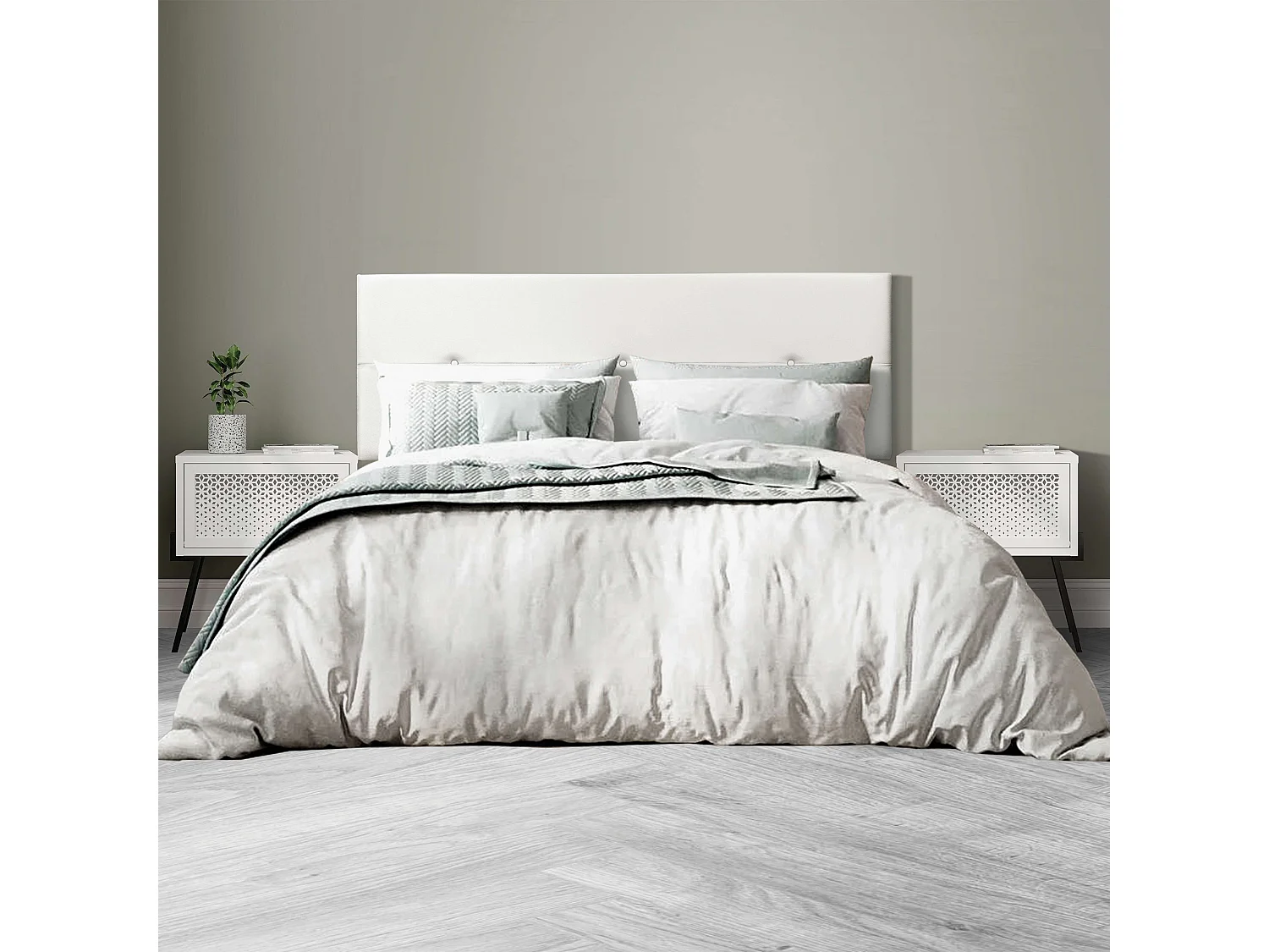 Mesa de cabeceira Misty White 48x51x34cm Quarto