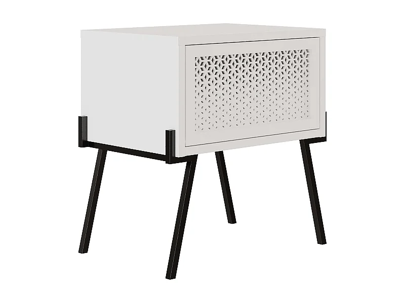 Mesa de cabeceira Misty White 48x51x34cm Quarto