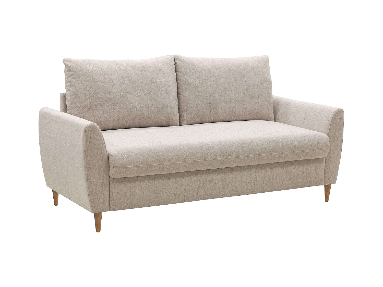 Sofá 3 Plazas Mave Salón Comedor Contemporáneo Beige, Madera, 180 cm