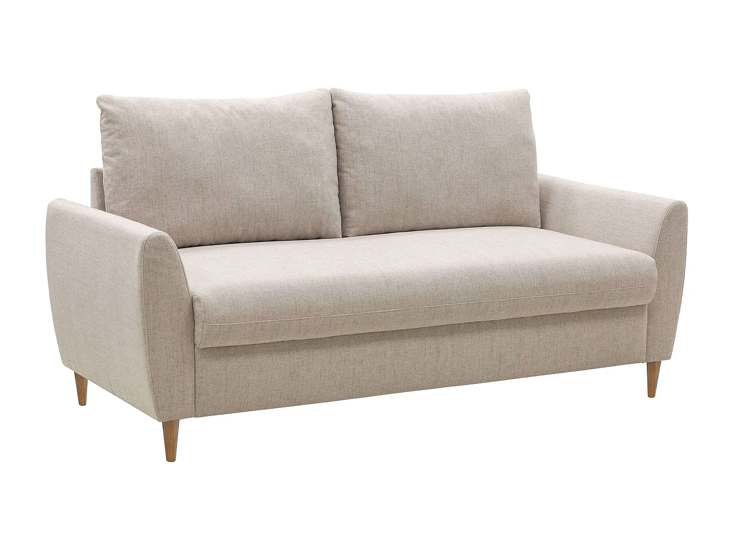 Sofá 3 Plazas Mave Salón Comedor Contemporáneo Beige, Madera, 180 cm