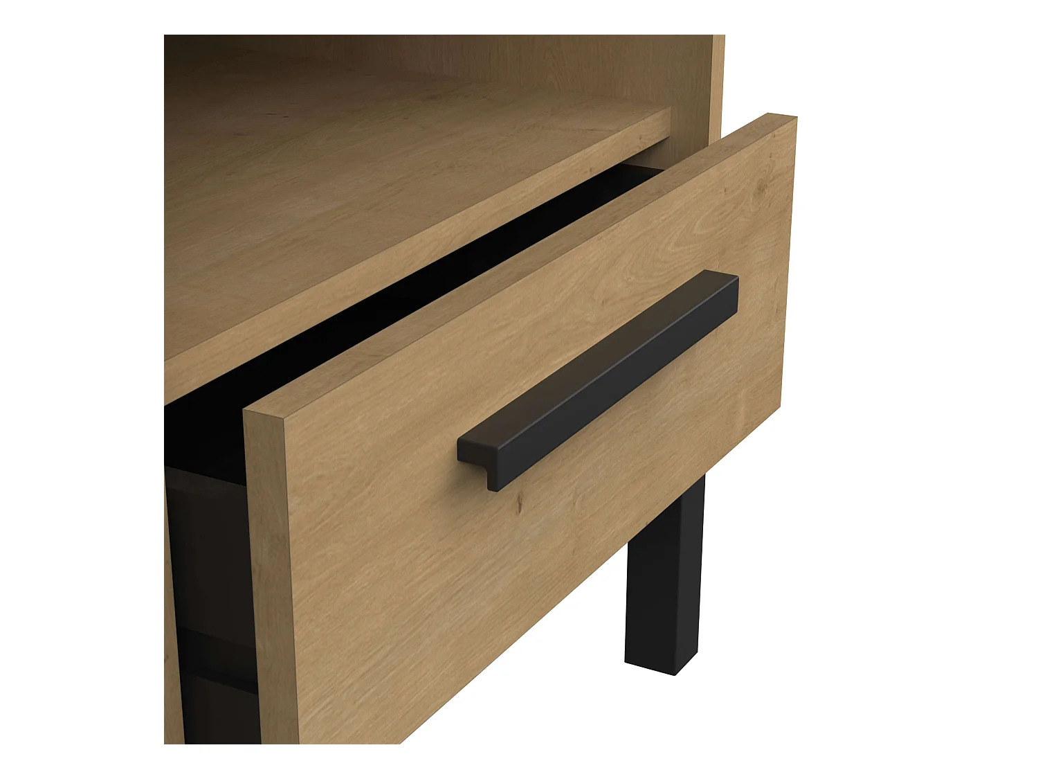 Table de chevet Craft en chêne Hamilton/noir mat 48x36x45 cm.