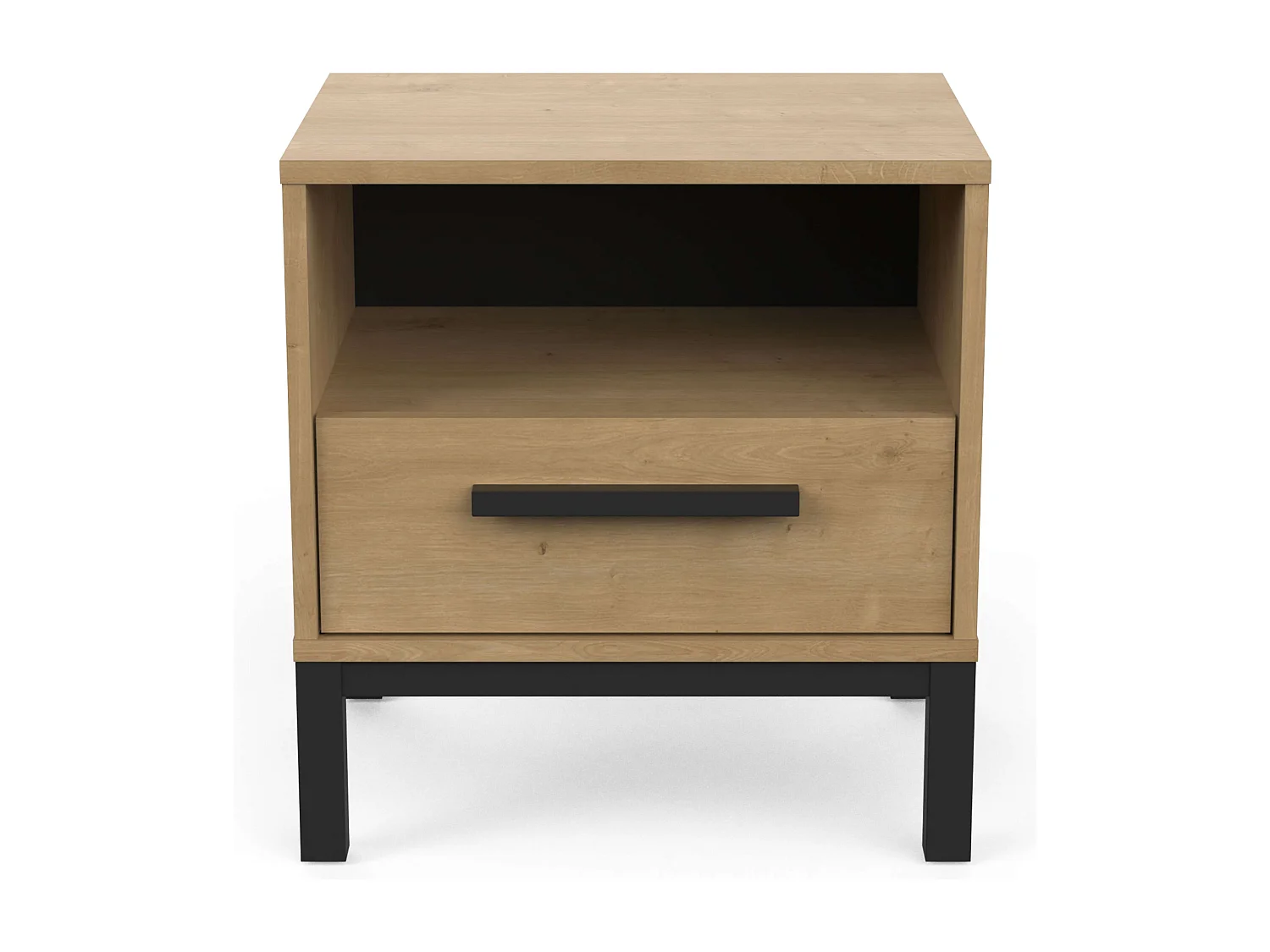 Table de chevet Craft en chêne Hamilton/noir mat 48x36x45 cm.