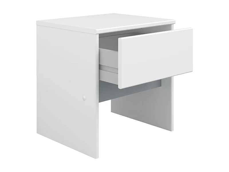 Mesita Noche Germain 1 Cajón Blanco Mate Gris Melamina 40cm Moderna