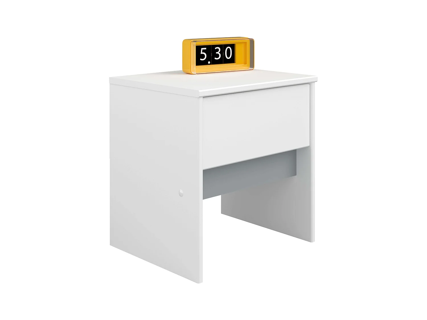 Table de chevet Germain 1 tiroir Blanc mat Gris Mélamine 40 cm Moderne