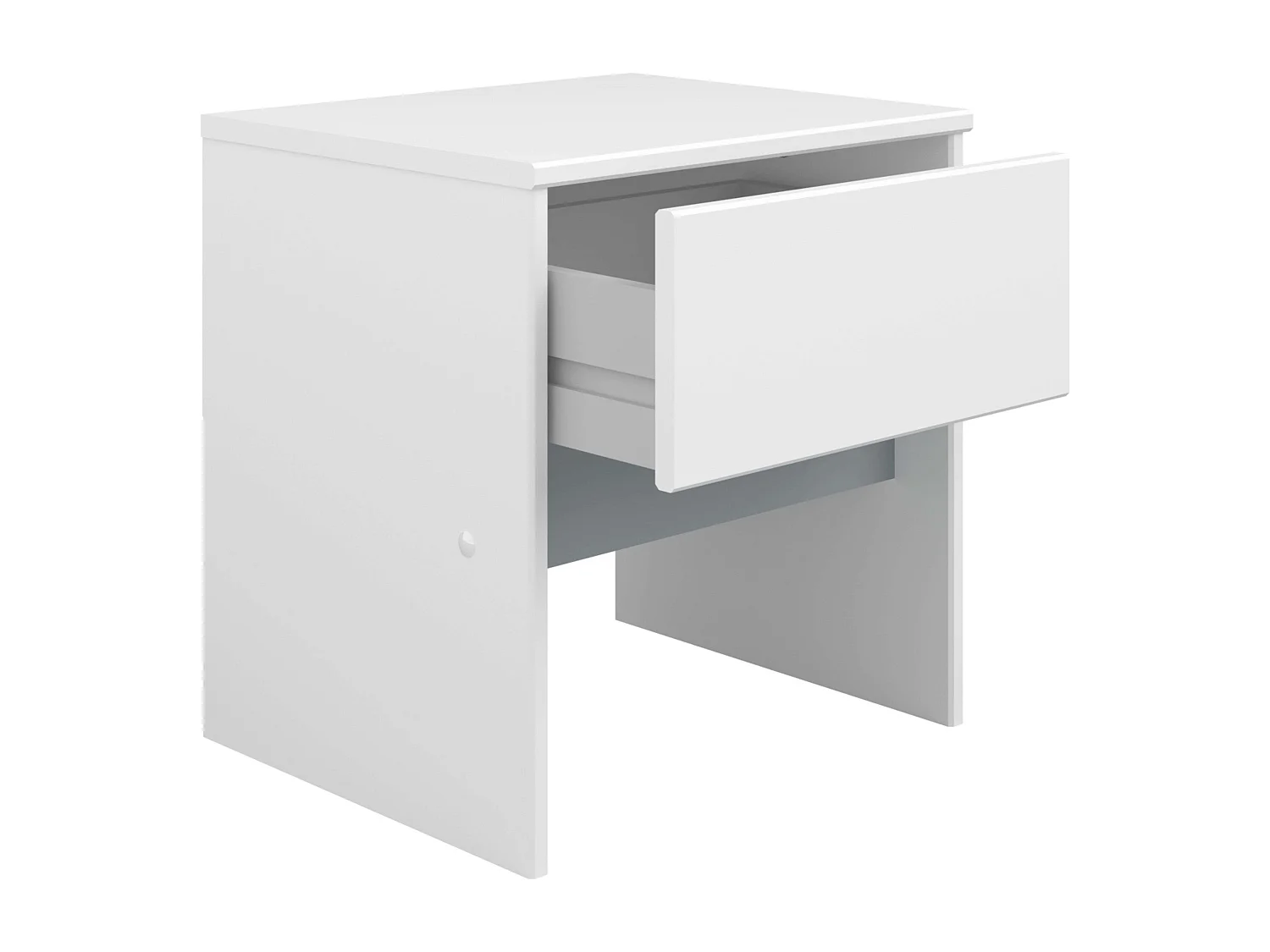 Table de chevet Germain 1 tiroir Blanc mat Gris Mélamine 40 cm Moderne