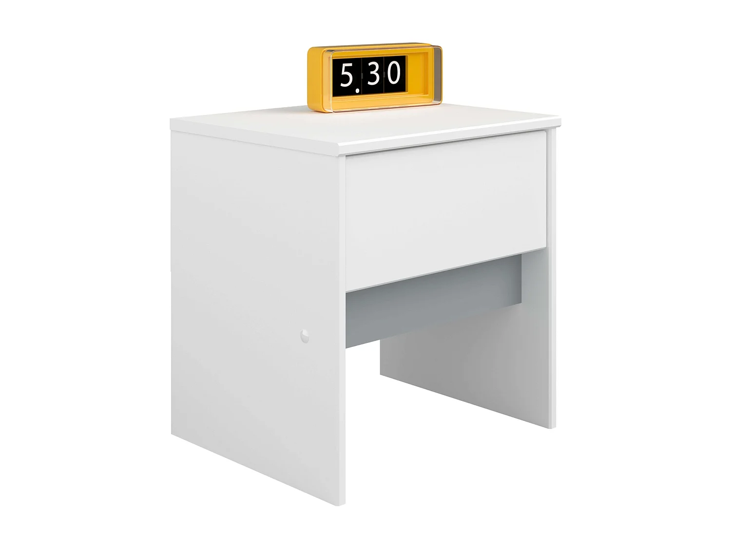 Table de chevet Germain 1 tiroir Blanc mat Gris Mélamine 40 cm Moderne