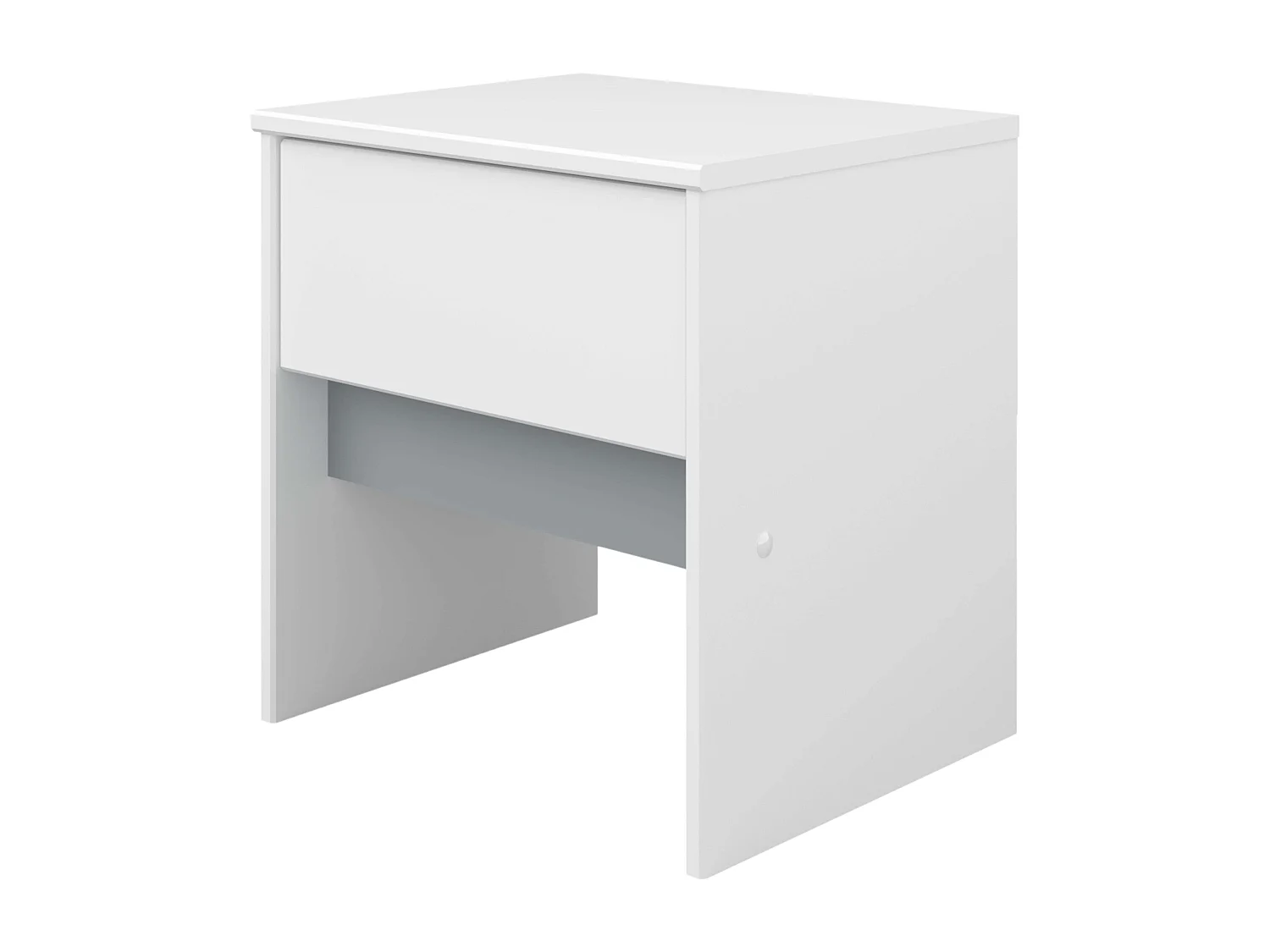 Table de chevet Germain 1 tiroir Blanc mat Gris Mélamine 40 cm Moderne