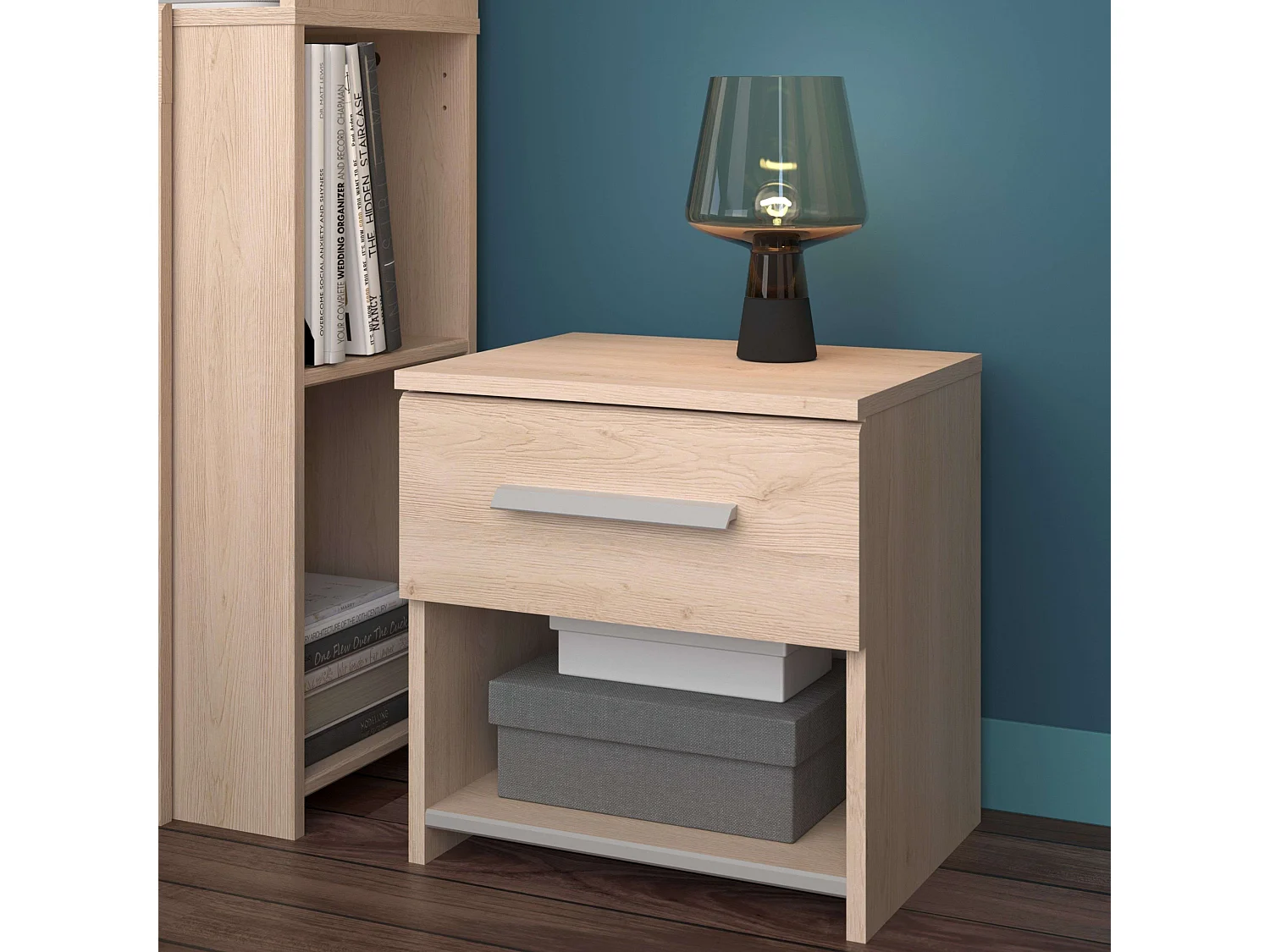 Table de chevet en chêne japonais de la Baltique 40x41x33 cm