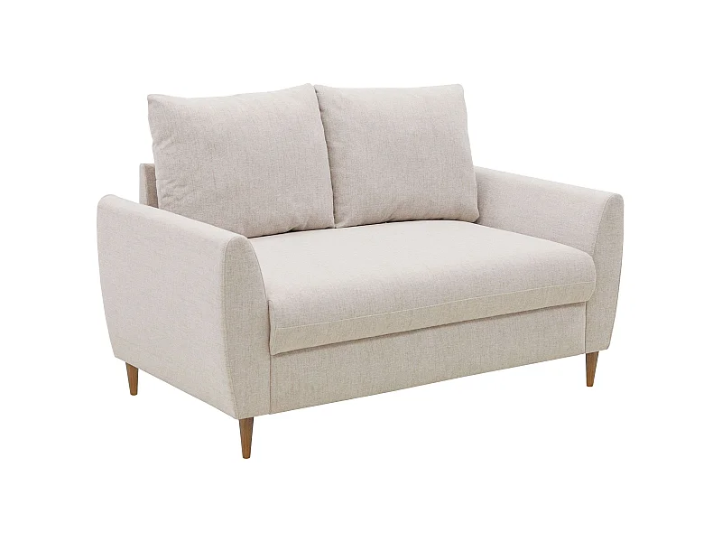 Sofá 2 Plazas Mave Salón Comedor Contemporáneo Beige, Patas Madera 145 cm