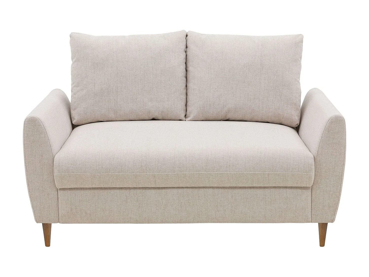 Sofá 2 Plazas Mave Salón Comedor Contemporáneo Beige, Patas Madera 145 cm