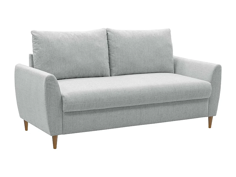 Sofá 3 Plazas Mave Estilo Contemporáneo Gris con Patas de Madera 180 cm