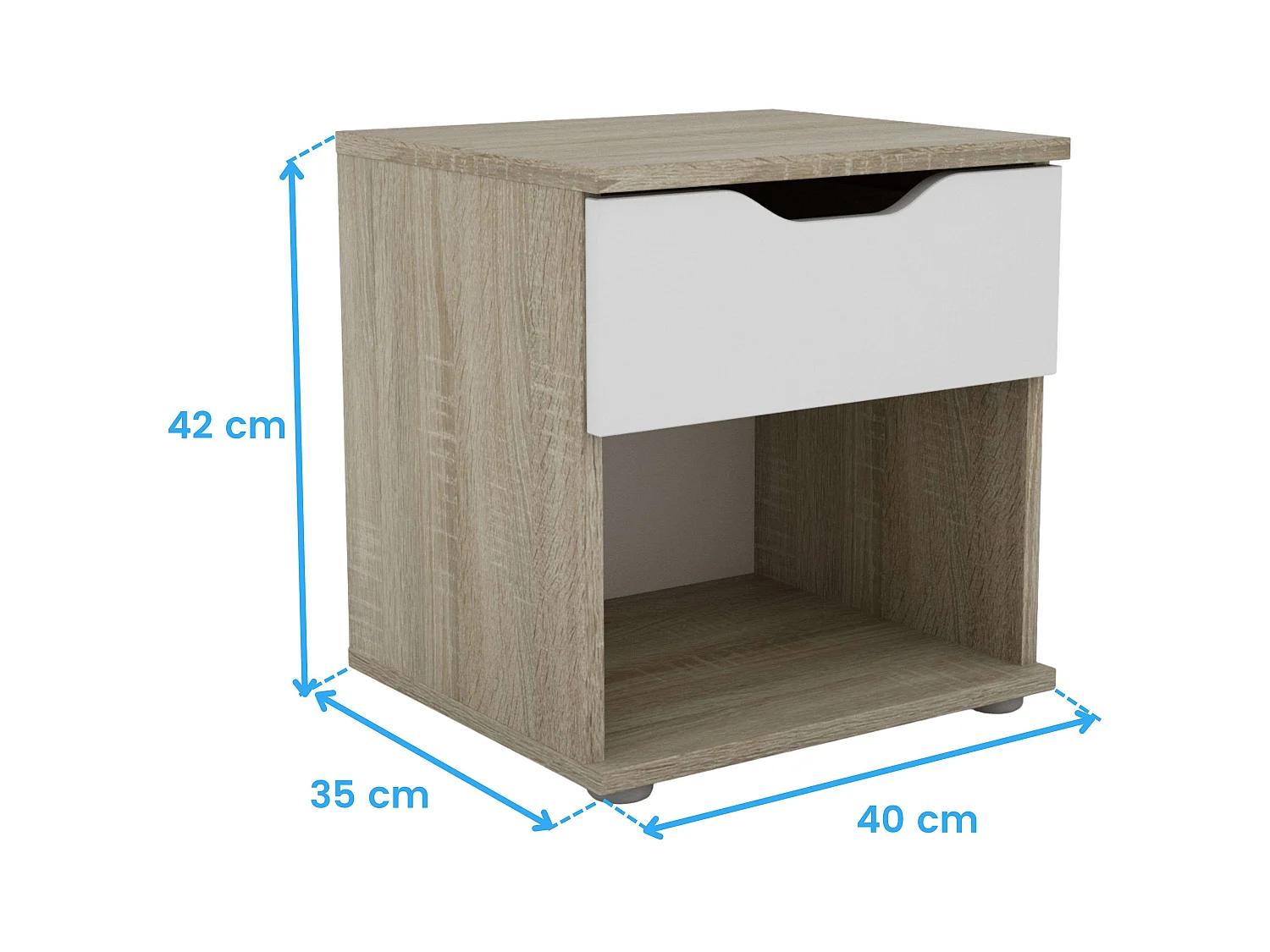 Table de chevet Parc 1 tiroir Chêne Sonoma/Blanc 40x42x35 cm
