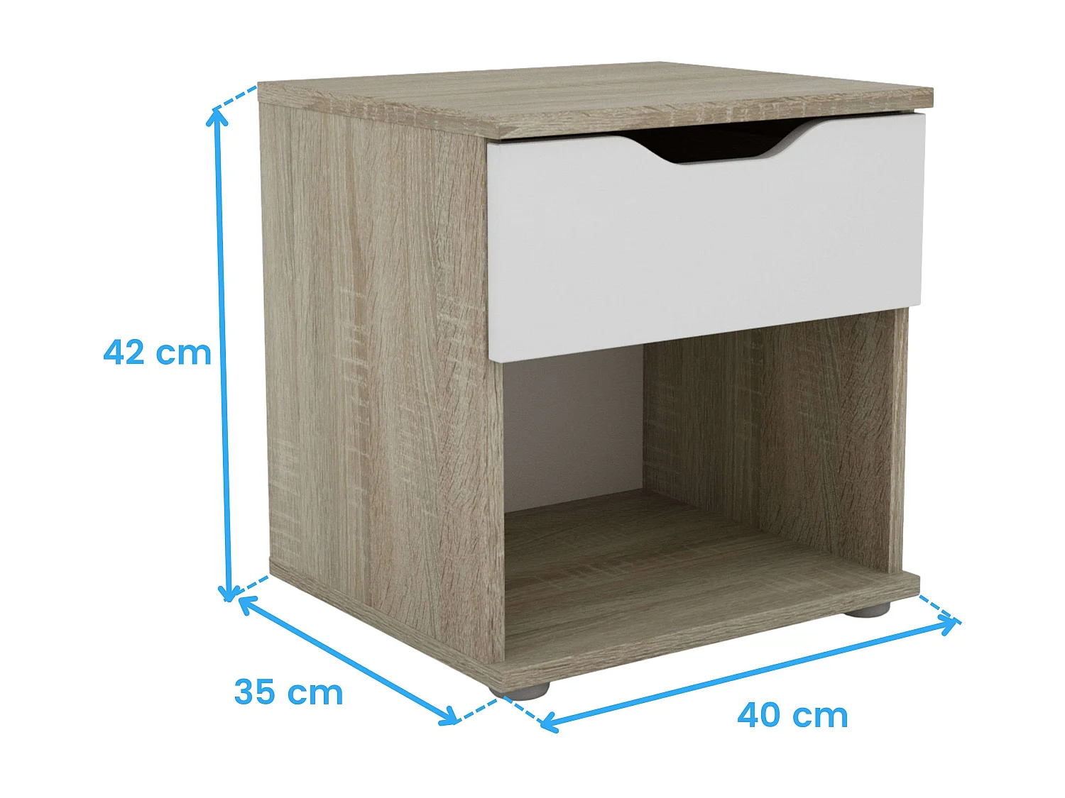 Table de chevet Parc 1 tiroir Chêne Sonoma/Blanc 40x42x35 cm