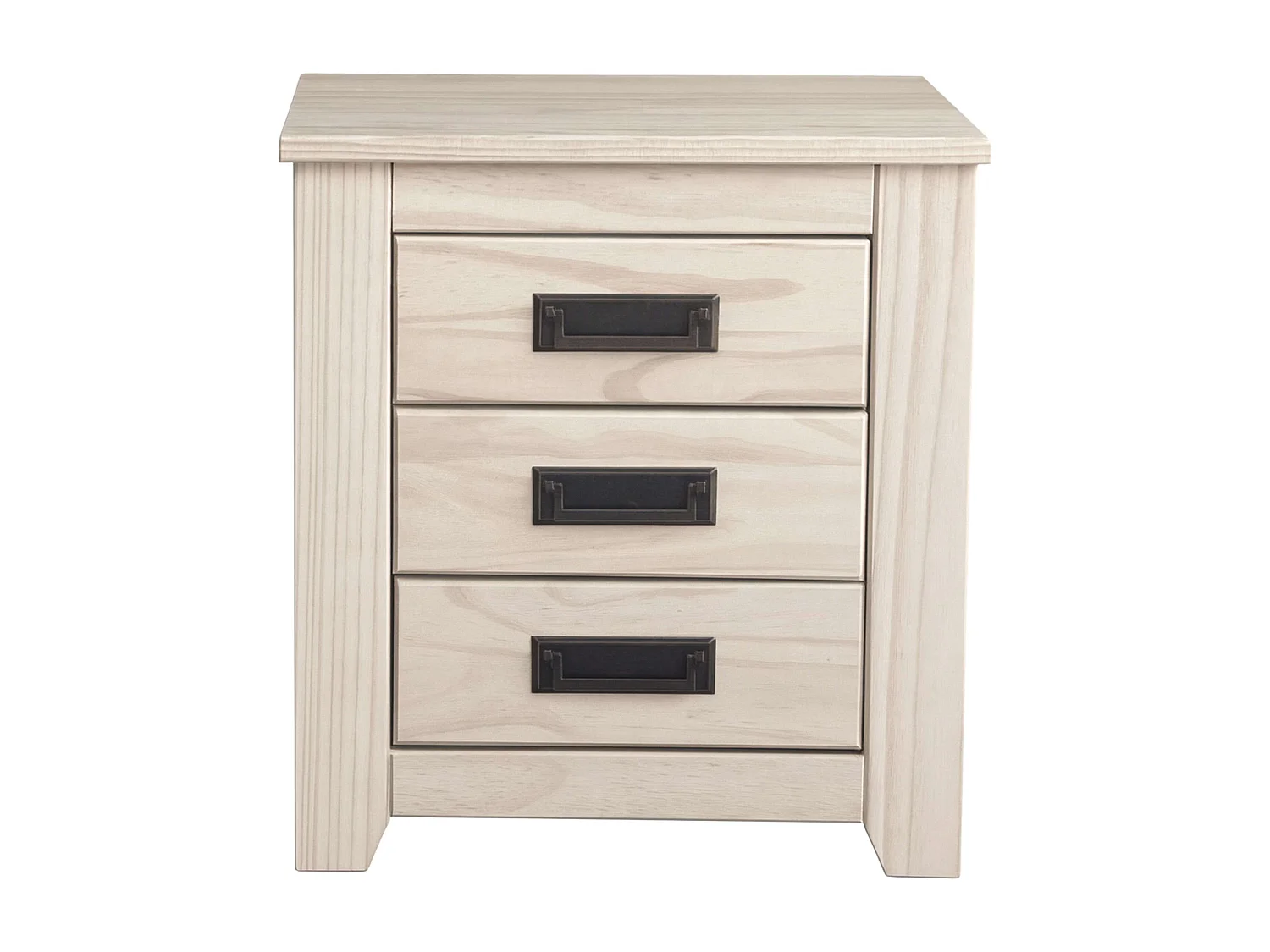 Mesita de Noche Madera Blanco Lavado Dormitorio 45x50x38 cm