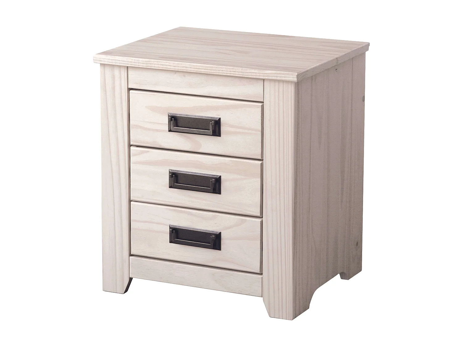 Table de chevet en bois blanchi pour chambre à coucher 45 x 50 x 38 cm