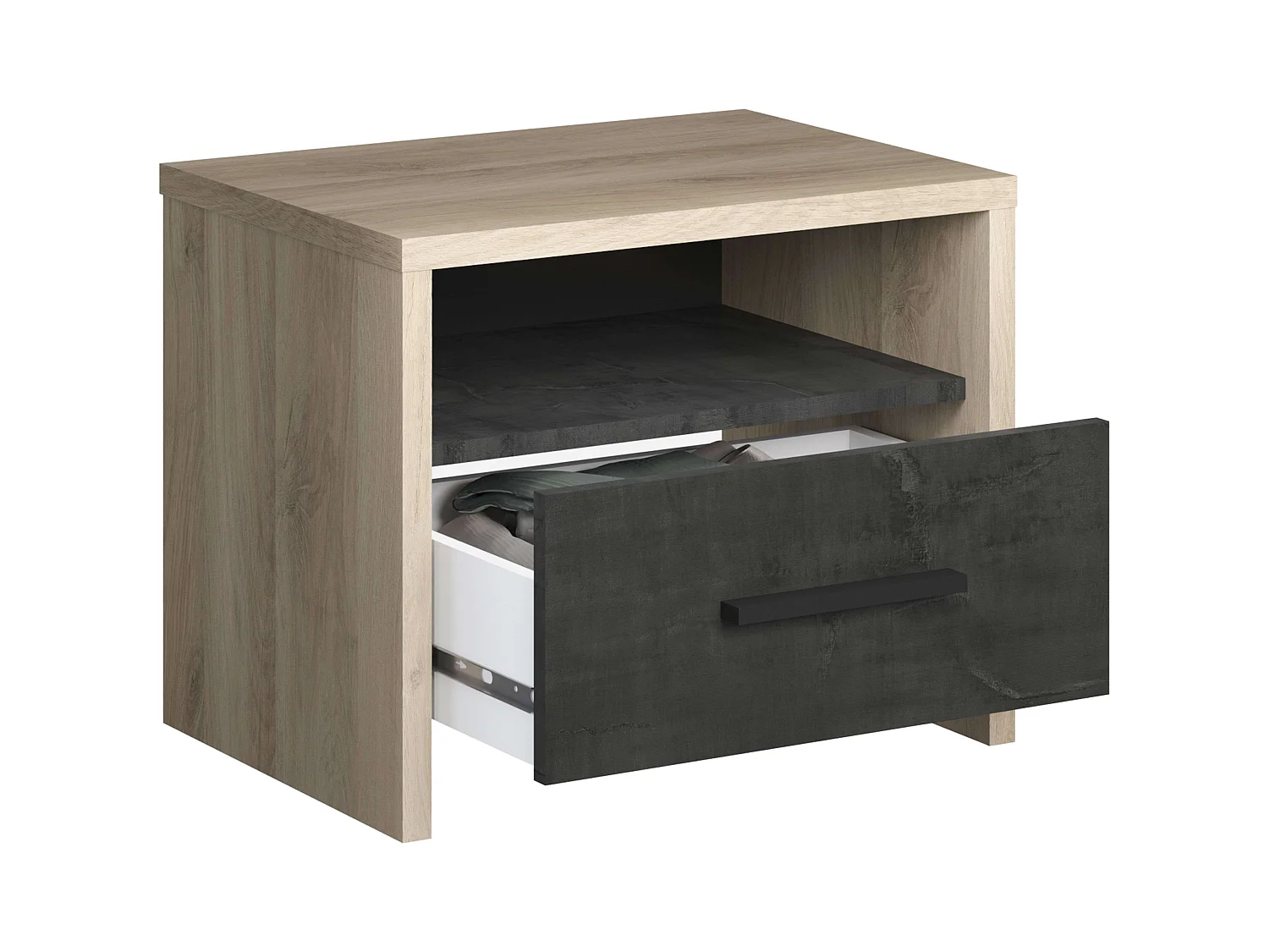 Mesa de cabeceira estilo industrial Urano 50x36x40 cm