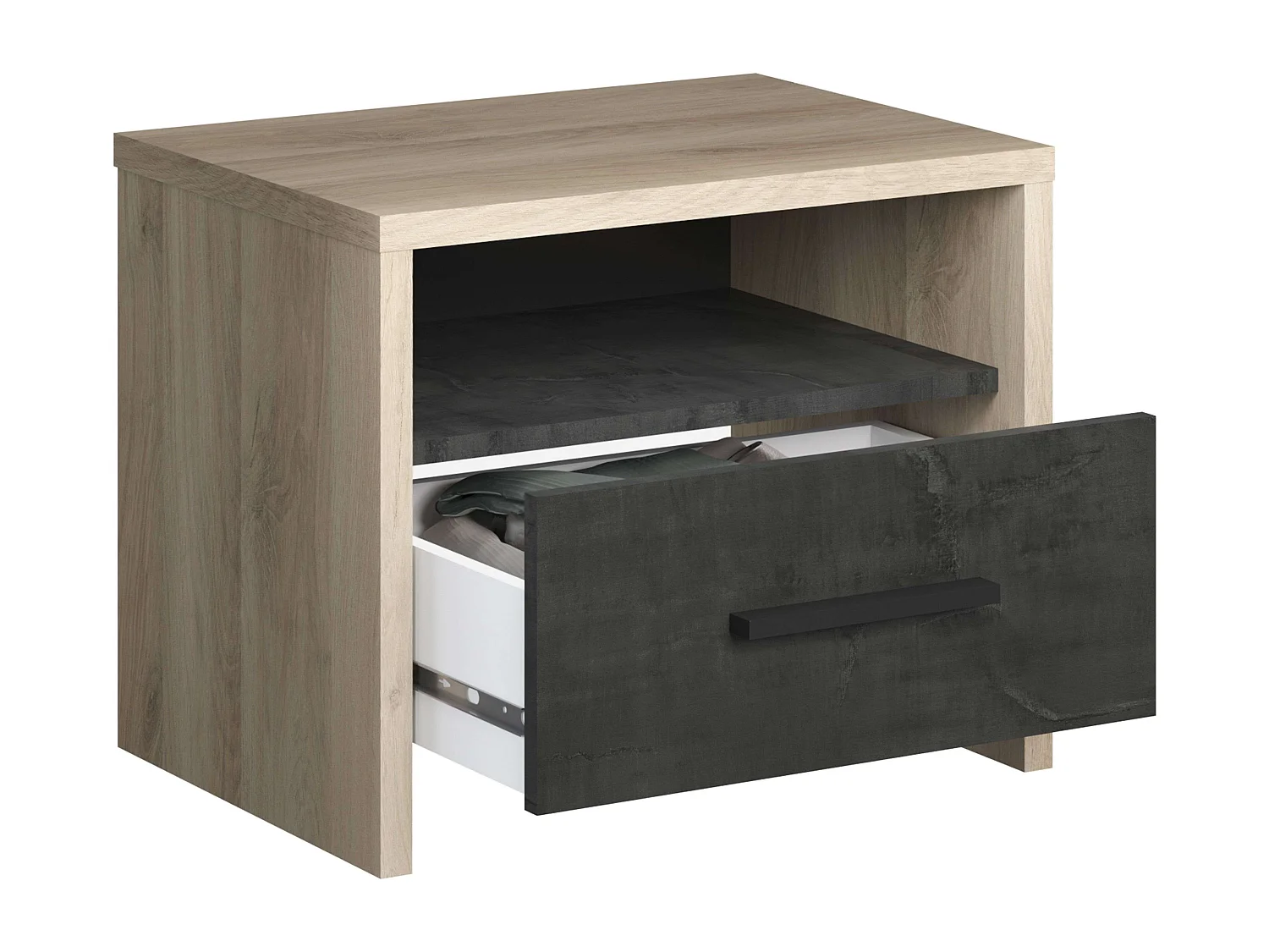 Table de chevet style industriel Urano 50x36x40 cm