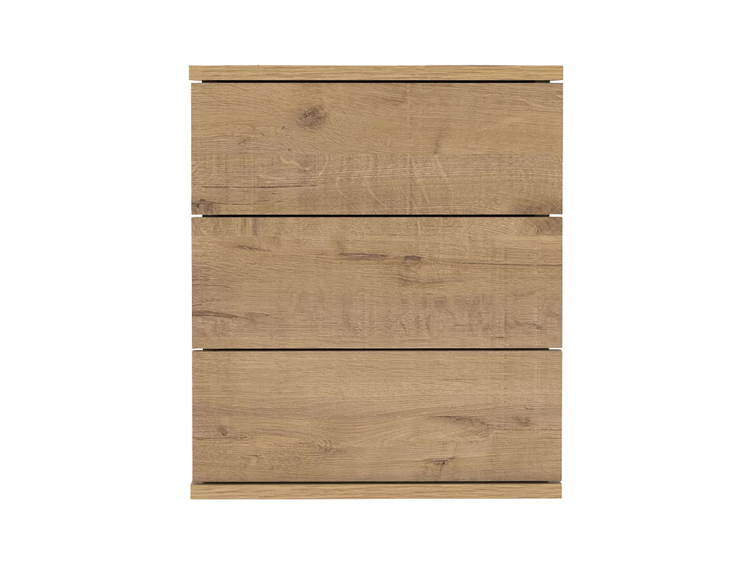 Table de chevet 3 tiroirs Dana, chêne doré, 41 x 49 cm