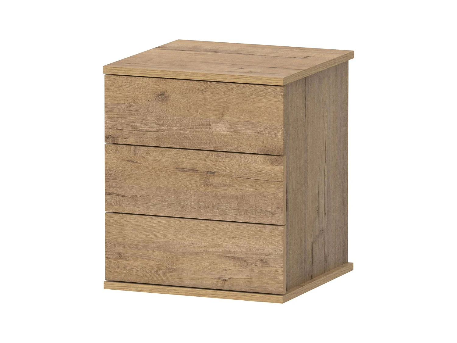 Table de chevet 3 tiroirs Dana, chêne doré, 41 x 49 cm