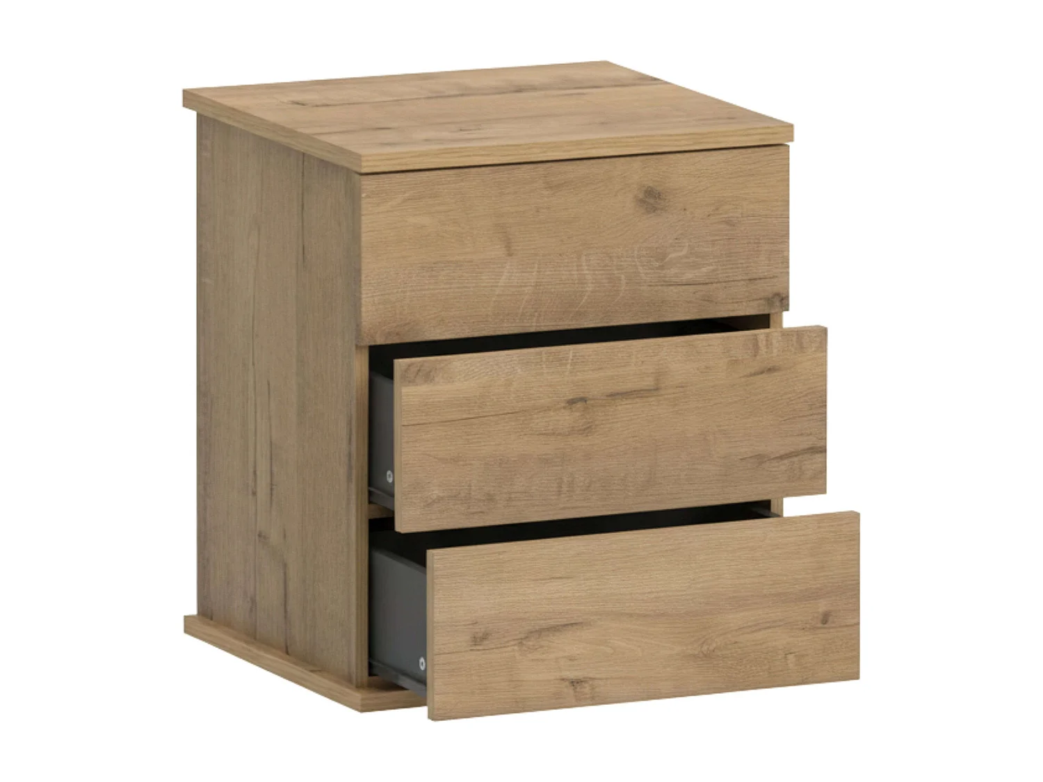 Table de chevet 3 tiroirs Dana, chêne doré, 41 x 49 cm