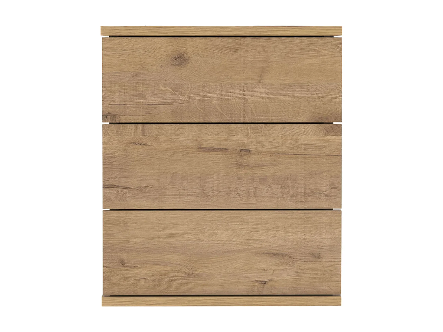 Table de chevet 3 tiroirs Dana, chêne doré, 41 x 49 cm