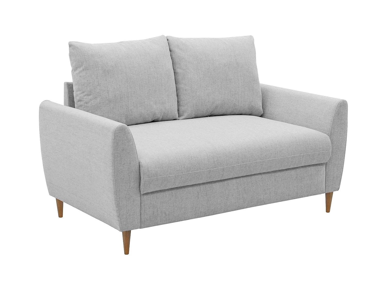 Sofá 2 Plazas Mave Contemporáneo Gris con Patas Madera, 145 cm