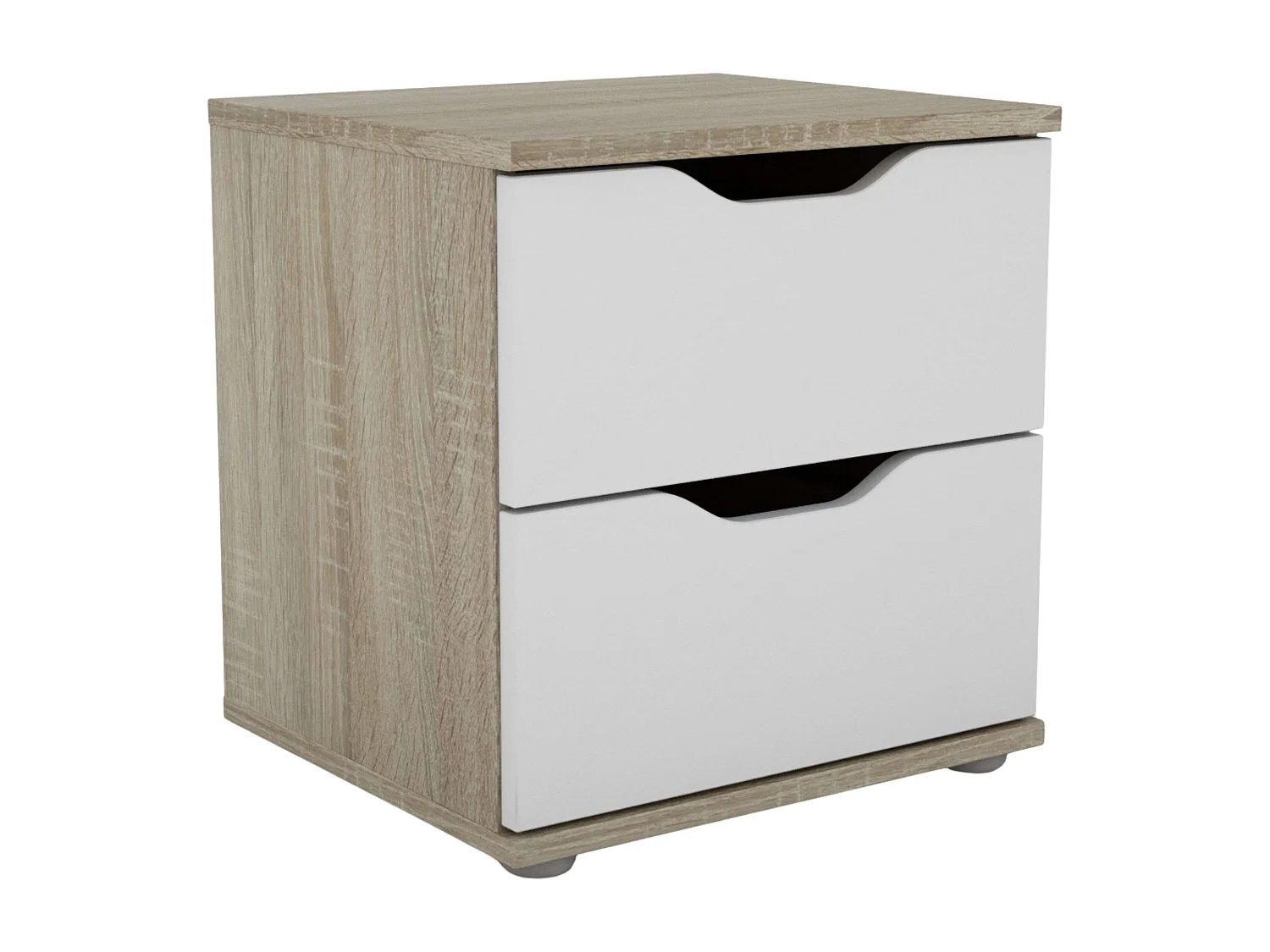 Table de chevet Parc 2 tiroirs Chêne Sonoma/Blanc 40x42x35 cm