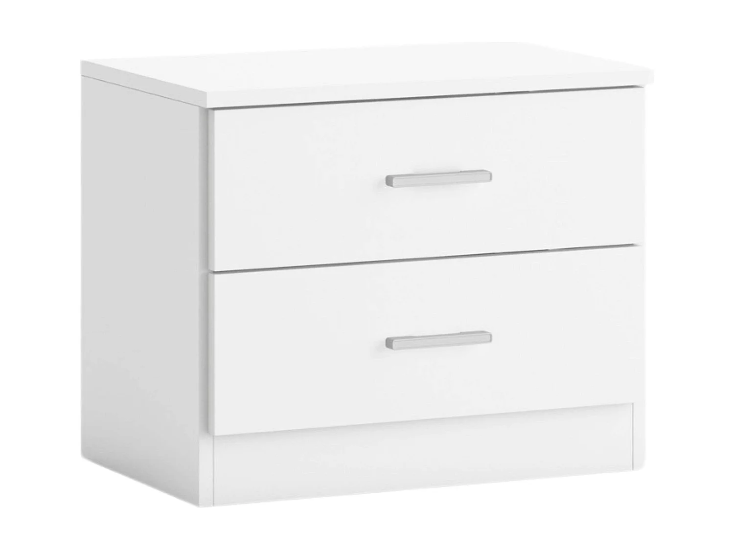 Table de chevet couple, 2 tiroirs, blanc mat, 50x42x33 cm, chambre