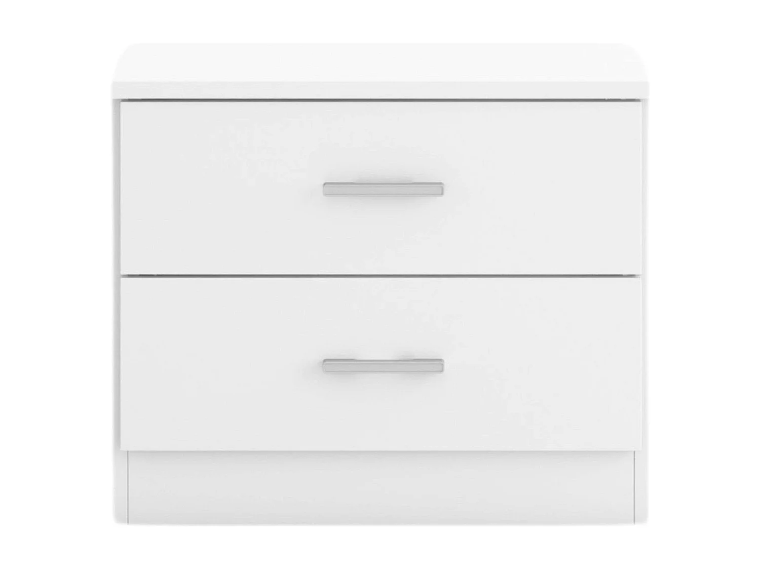 Table de chevet couple, 2 tiroirs, blanc mat, 50x42x33 cm, chambre