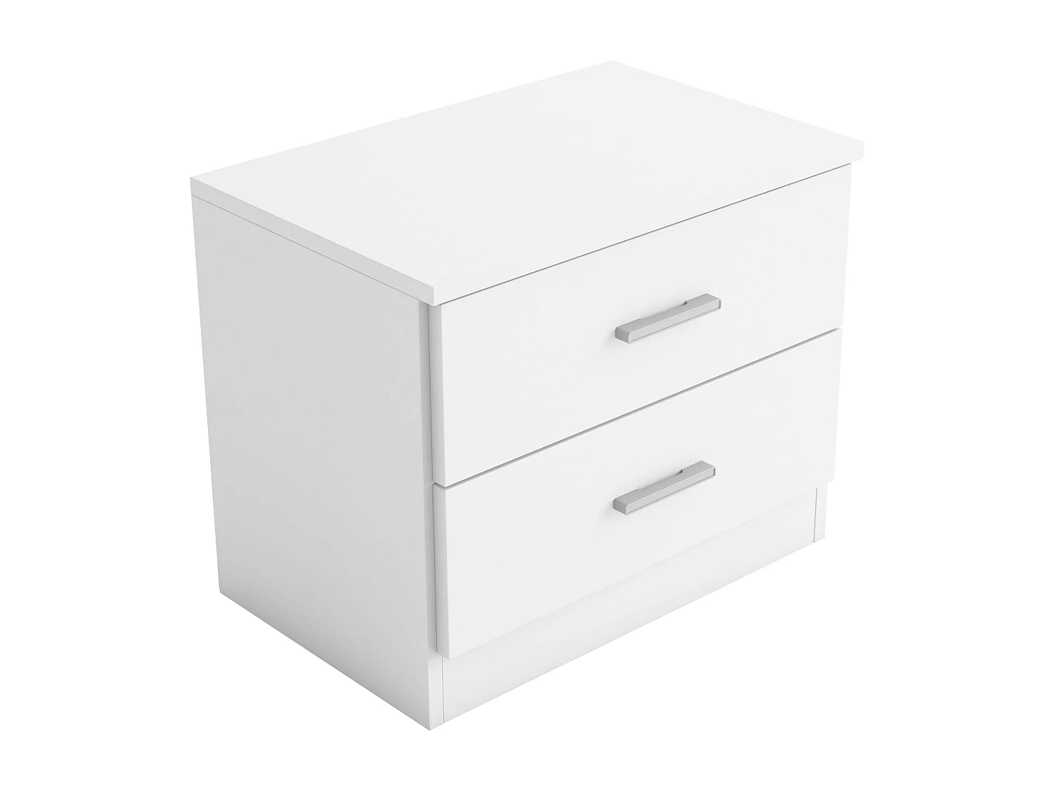 Table de chevet couple, 2 tiroirs, blanc mat, 50x42x33 cm, chambre
