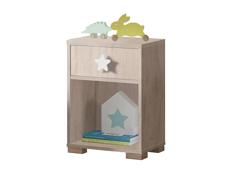 Mesita Noche Infantil Star Roble Claro 40x56x33 cm