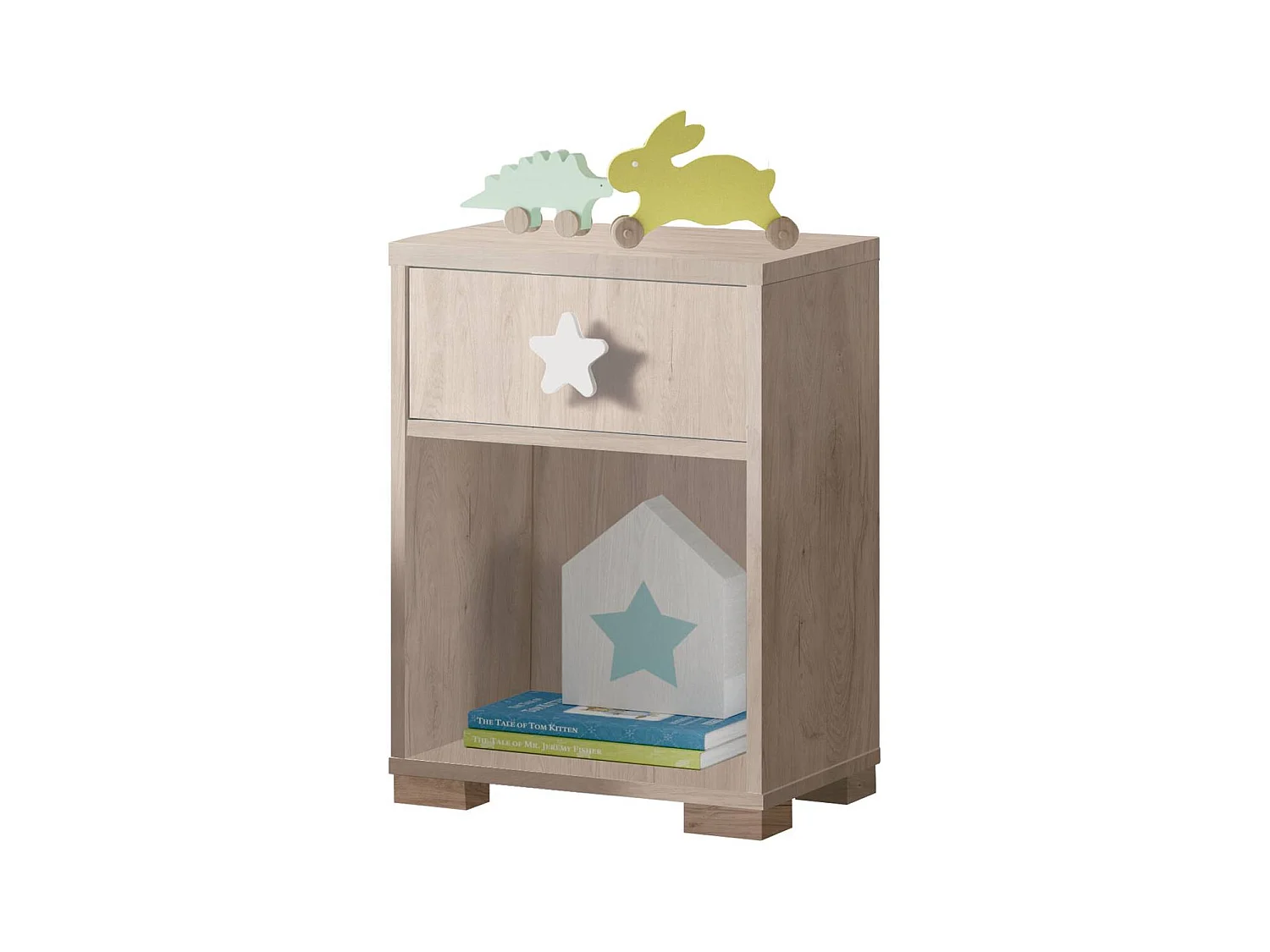 Mesita Noche Infantil Star Roble Claro 40x56x33 cm